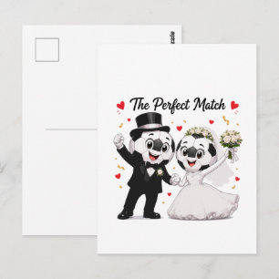 Fußball-Hochzeitspaar Postkarte