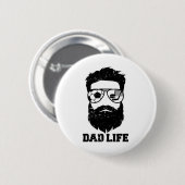 Fußball Hockey Papa Unordentliches Haar Bart Fußba Button (Vorne & Hinten)