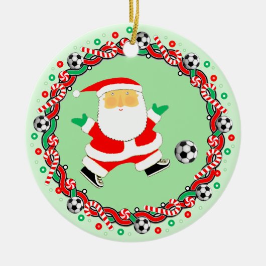 Fußball-Holiday-Geschenk Keramik Keramik Ornament (Vorne)