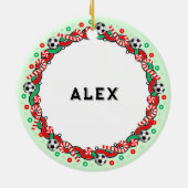 Fußball-Holiday-Geschenk Keramik Keramik Ornament (Hinten)