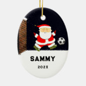 Fußball-Holiday-Geschenk Keramik Ornament (Hinten)