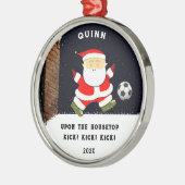 Fußball-Holiday-Geschenk Ornament Aus Metall (Links)