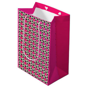 Fußball / Hot Pink Mittlere Geschenktüte