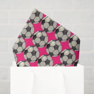 Fußball / Hot Pink Seidenpapier