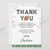 Fußball im ersten Jahr bis zum Geburtstag Dankeskarte (Vorderseite)