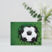 Fußball im Hintergrund Postkarte (Stehend Vorderseite)