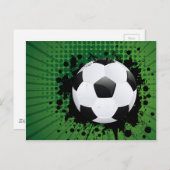 Fußball im Hintergrund Postkarte (Vorne/Hinten)