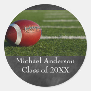 Fußball im Kopfbrett - Abschluss-Aufkleber Runder Aufkleber