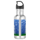 Fußball im Netz, beliebtes Design, Edelstahlflasche (Rückseite)