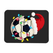 Fußball im Weihnachtslicht ummantelt Fußball-Spiel Magnet (Horizontal)