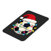 Fußball im Weihnachtslicht ummantelt Fußball-Spiel Magnet (Linke Seite)