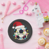 Fußball im Weihnachtslicht ummantelt Fußball-Spiel Pappteller (Party)