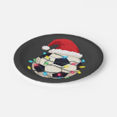 Fußball im Weihnachtslicht ummantelt Fußball-Spiel Pappteller (Schrägansicht)