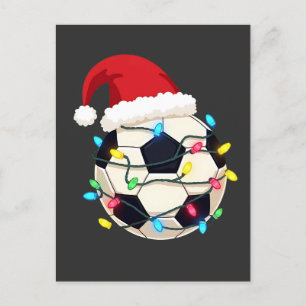Fußball im Weihnachtslicht ummantelt Fußball-Spiel Postkarte