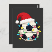 Fußball im Weihnachtslicht ummantelt Fußball-Spiel Postkarte (Vorne/Hinten)