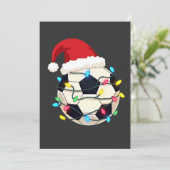Fußball im Weihnachtslicht ummantelt Fußball-Spiel Save The Date (Stehend Vorderseite)
