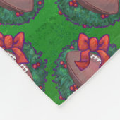 Fußball im Weihnachtsreich auf Grün Fleecedecke (Ecke)