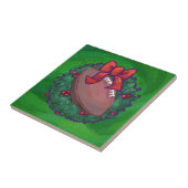 Fußball im Weihnachtsreich auf Grün Fliese (Seite)