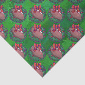 Fußball im Weihnachtsreich auf Grün Seidenpapier (Ausschnitt)