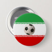 Fußball im Zentrum der iranischen Flagge Button (Vorne & Hinten)