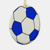 Fußball in Blau Keramik Ornament (Rechts)