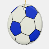 Fußball in Blau Keramik Ornament (Links)