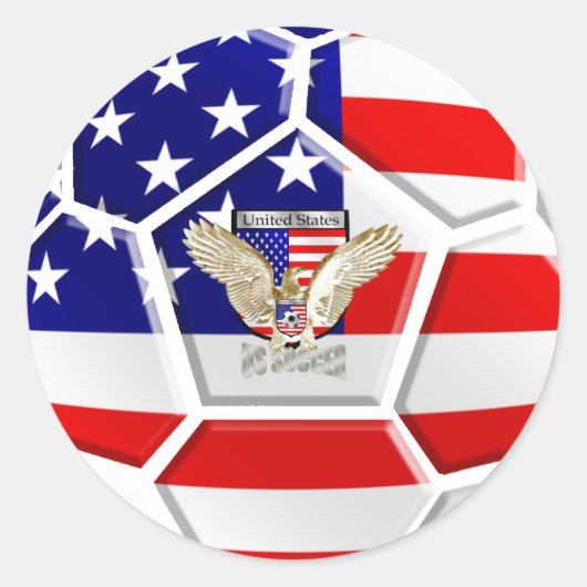 Fußball in den USA Runder Aufkleber (Vorderseite)