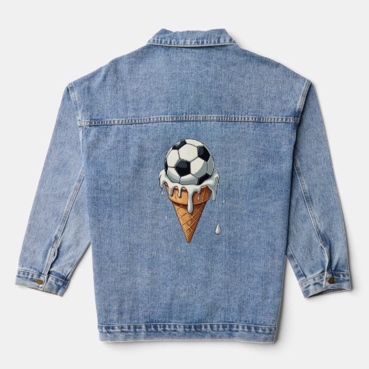 Fußball in einer Eistüte Jeansjacke (Rückseite)