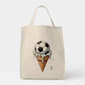Fußball in einer Eistüte Tragetasche (Rückseite)