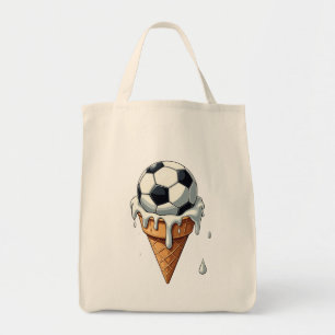 Fußball in einer Eistüte Tragetasche