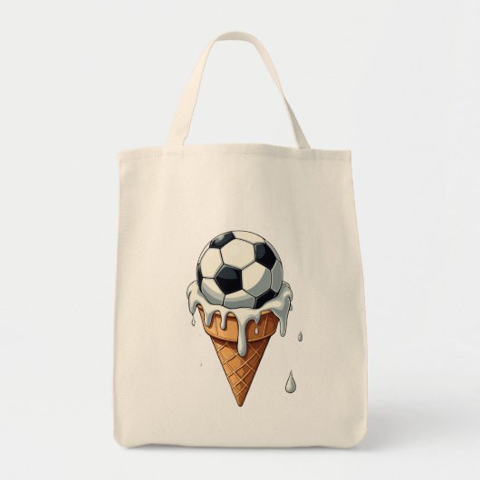 Fußball in einer Eistüte Tragetasche (Vorne)