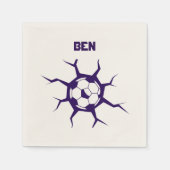 Fußball in einer Wand Serviette (Vorderseite)