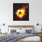 Fußball in Flammen Leinwanddruck (Insitu (Schlafzimmer))