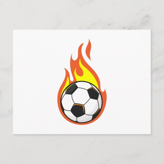 Fußball in Flammen Postkarte (Vorderseite)