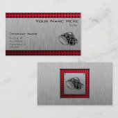 Fußball in gegossenem Metall-Look Visitenkarte (Vorne/Hinten)