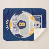 Fußball in Gold, Weiß und Blau Sherpadecke (Vorderseite (Horizontal))