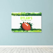 FUSSBALL IN GRÜNEN Bar Mitzvah Sign in Memory Boar Leinwanddruck (Insitu (Holzboden))