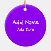 Fußball in Lila Keramik Ornament (Hinten)