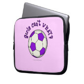 Fußball in Lila Laptopschutzhülle (Vorderseite Links)
