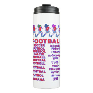 Fußball in mehreren Sprachen - Fußball Calcio Soc Thermosbecher