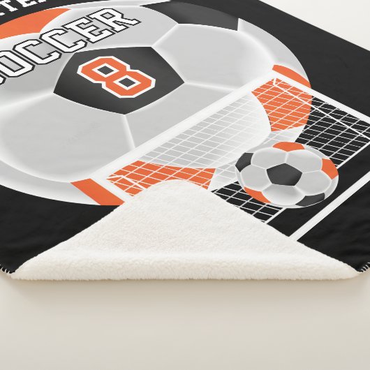 Fußball in Orange, Weiß und Schwarz Sherpa Blan Sherpadecke (3/4)