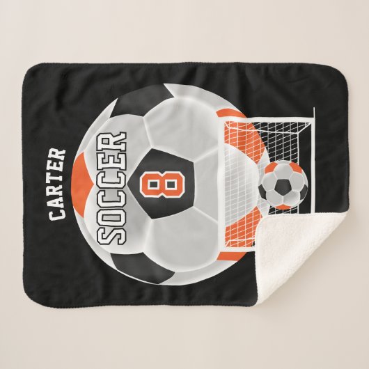 Fußball in Orange, Weiß und Schwarz Sherpa Blan Sherpadecke (Vorderseite (Horizontal))