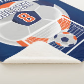 Fußball in Orange, White und Blue Sherpa Blank Sherpadecke (3/4)