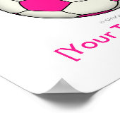 Fußball in Rosa Poster (Ecke)