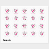 Fußball in Rosa Runder Aufkleber (Blatt)
