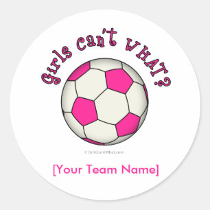 Fußball in Rosa Runder Aufkleber