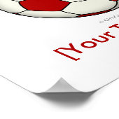 Fußball in Rot Poster (Ecke)