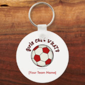 Fußball in Rot Schlüsselanhänger (Vorderseite)