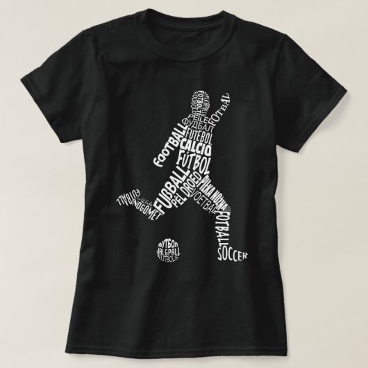 Fußball in verschiedenen Sprachen T-Shirt (Design vorne)