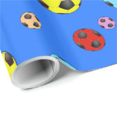 Fußball in vielen Farben Geschenkpapier (Rolleneckpunkt)